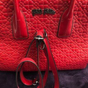 AUTHENTIC Big Folli Follie Red Hearts Patent Handbag.